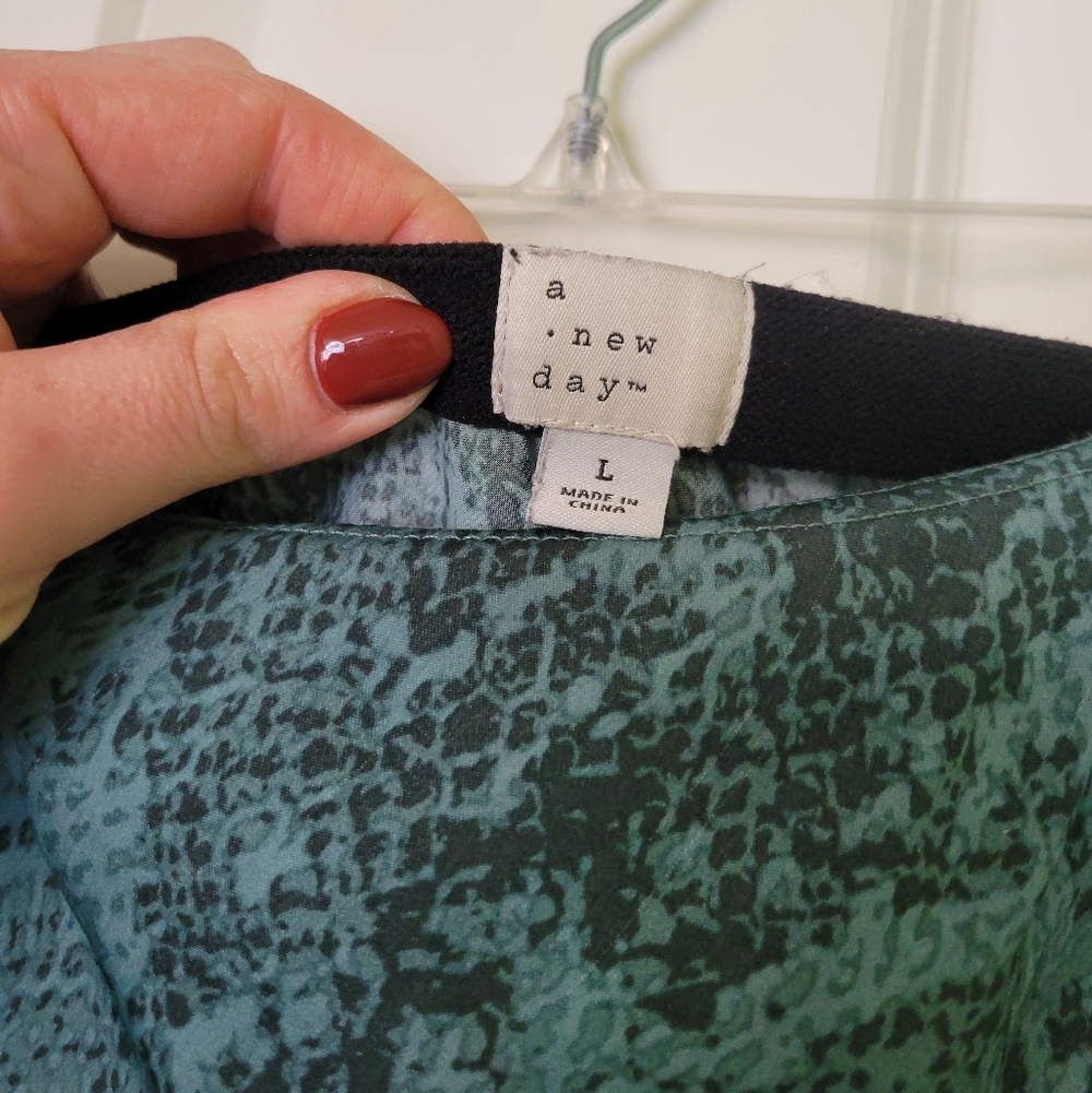 Midi Satin Snakeskin Skirt - Picture 2 of 3